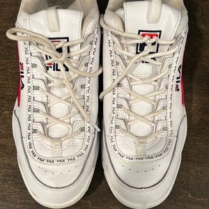 WHITE BLUE AND RED FILA